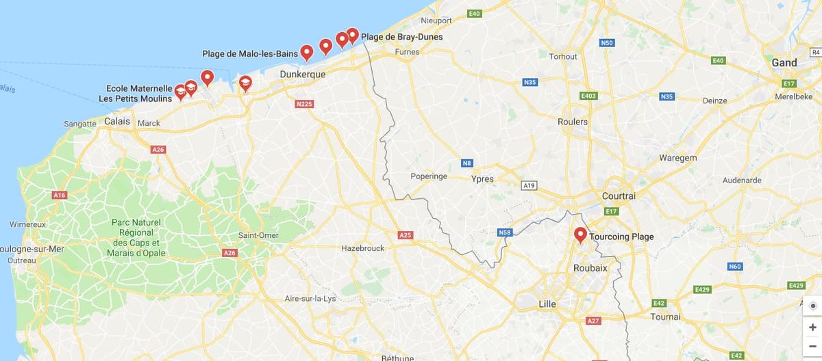 térkép Lille strand