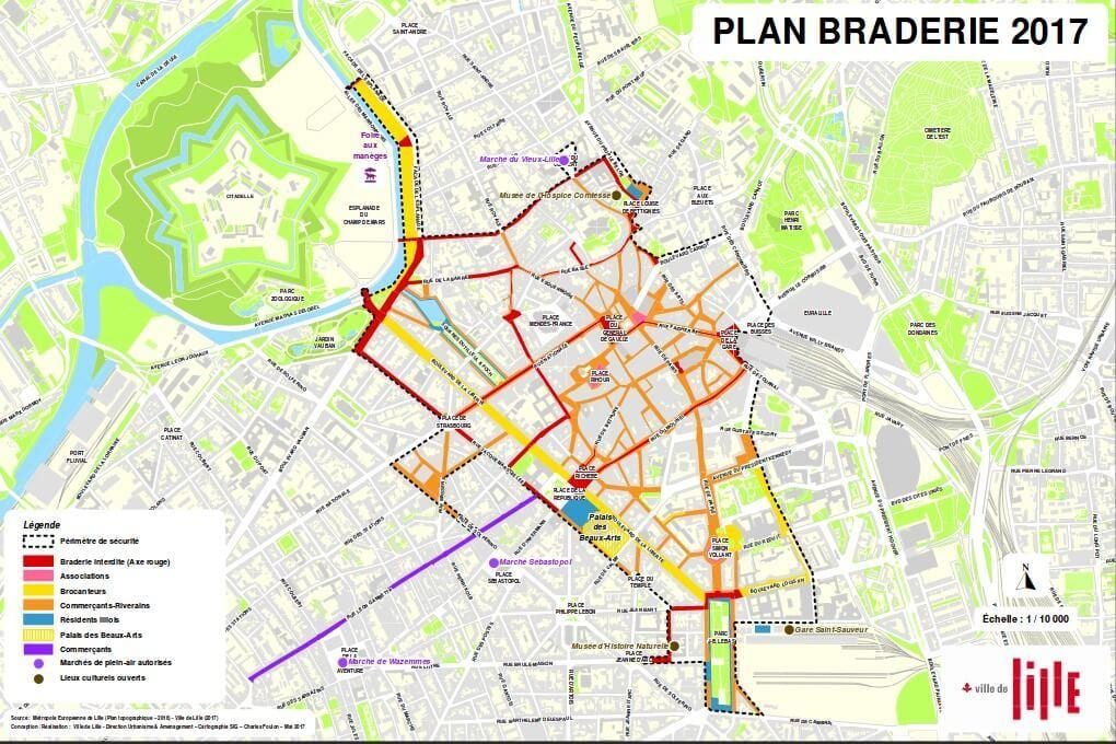 térkép Lille braderie