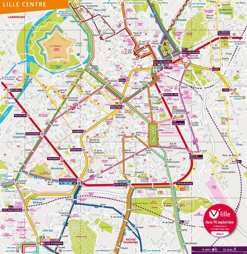 térkép Lille busz