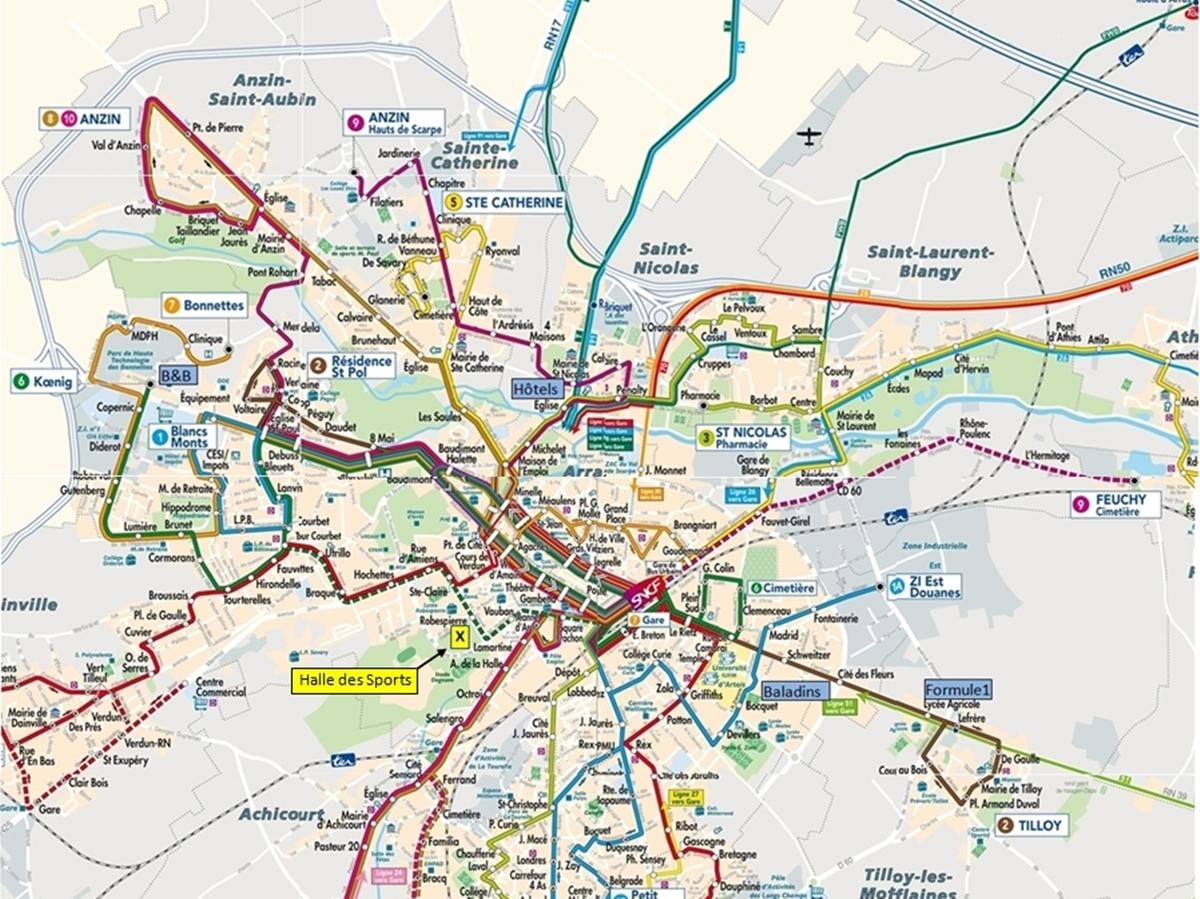 Lille közlekedési térkép