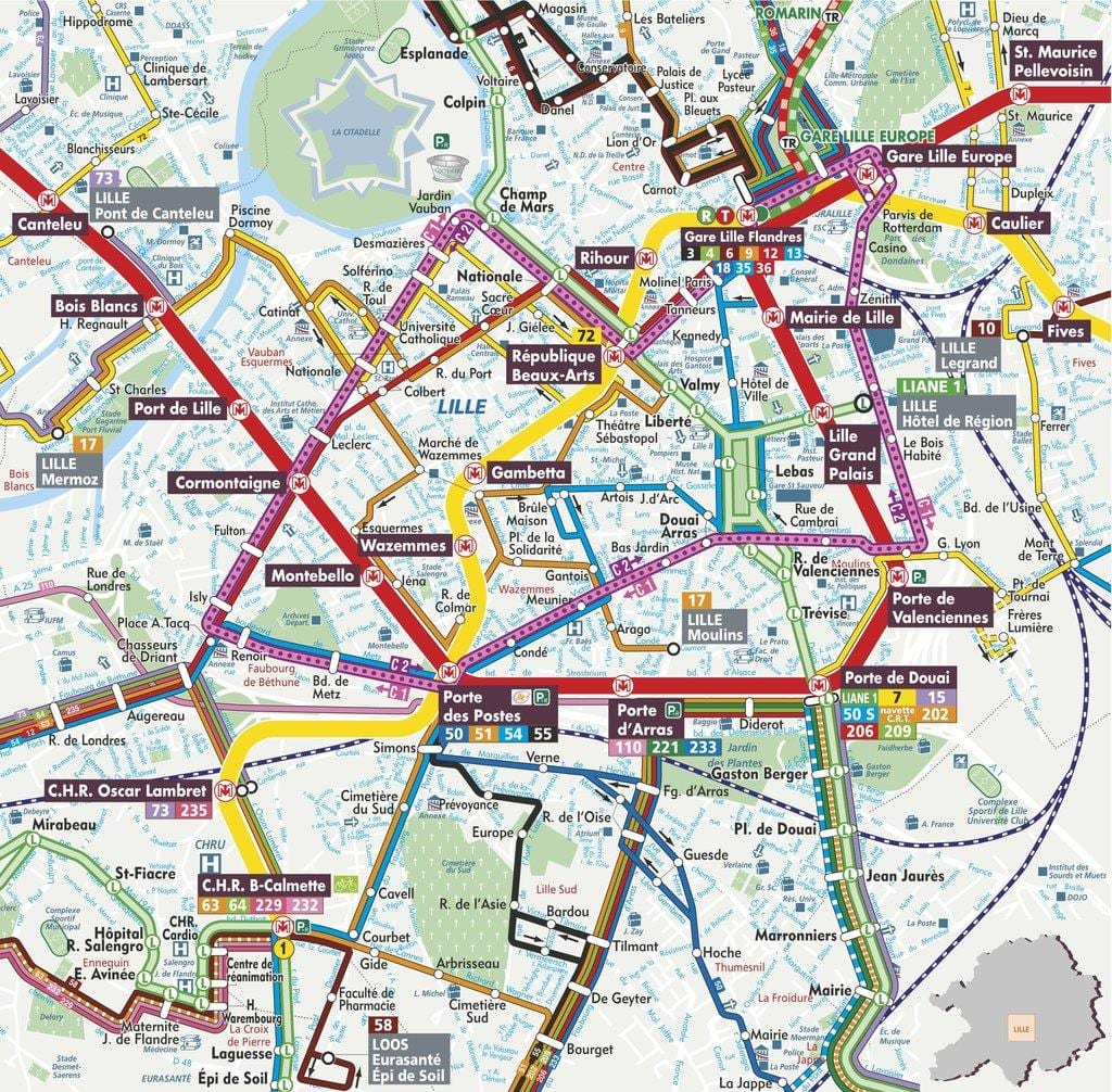 utca térkép Lille, franciaország